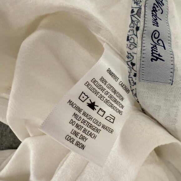 Robert Graham Woven Button Front Short Sleeve Shirt White Jacquard Damask M - Picture 5 of 8